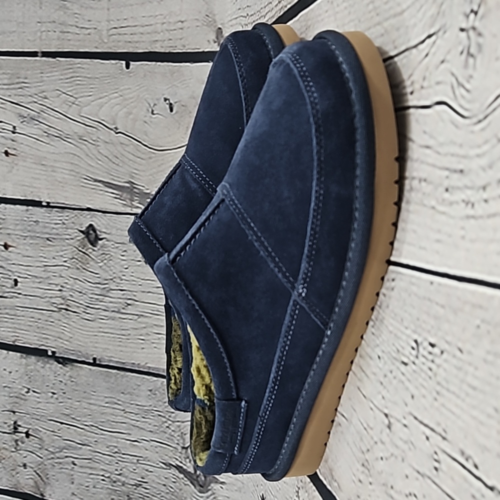 Koolaburra by UGG Graisen Men's Blue Suede/Faux Fur Slip On Slippers Size 8 NWOT